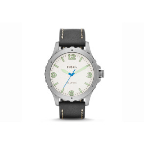 Uhrenarmband Fossil JR1461 Leder Schwarz 22mm